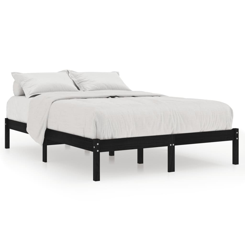 Giroletto Nero in Legno Massello 150x200 cm King Size | homemem39