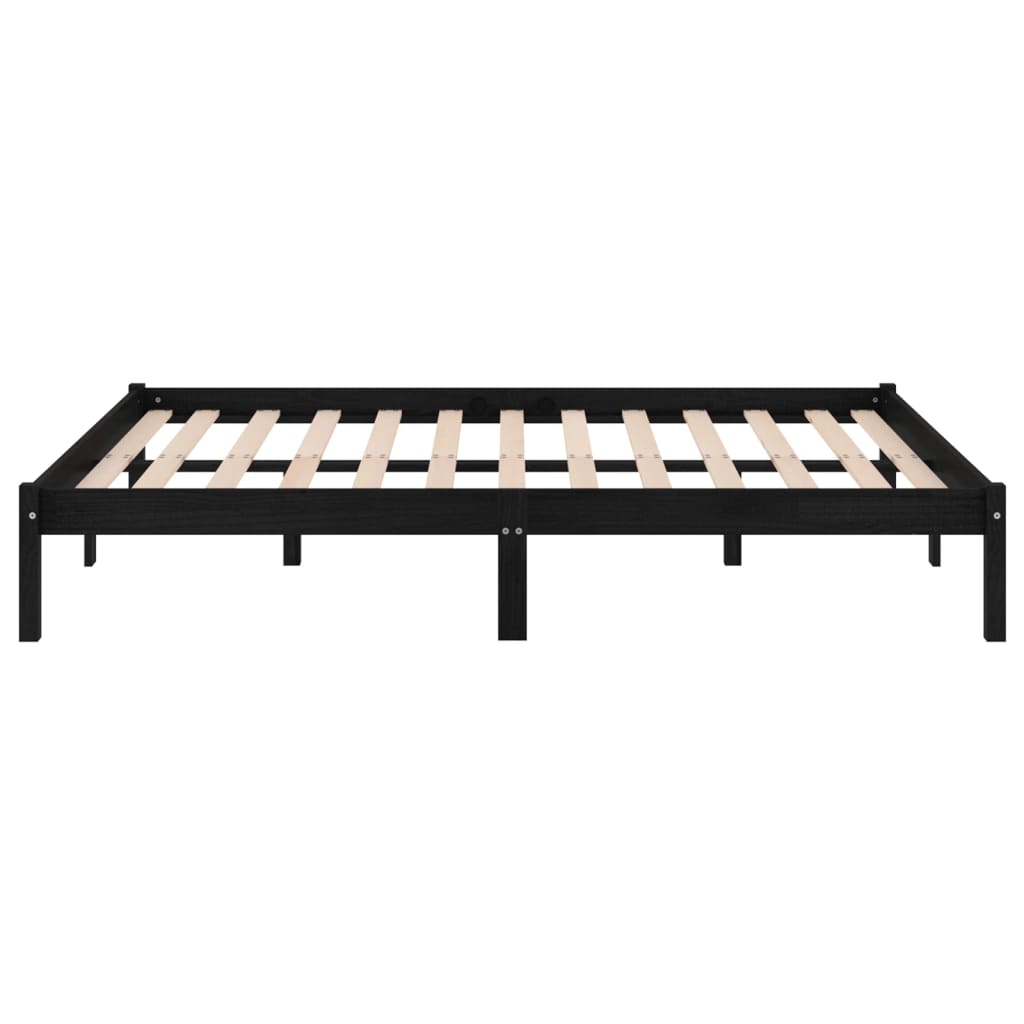 Giroletto Nero in Legno Massello di Pino 200x200 cm | homemem39