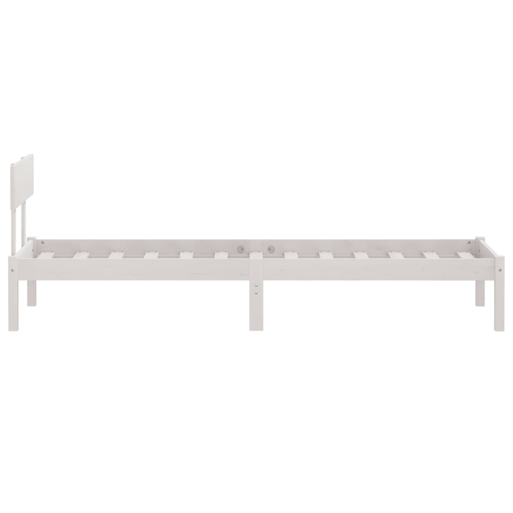 Giroletto Bianco in Legno Massello 75x190 cm Small Single | homemem39