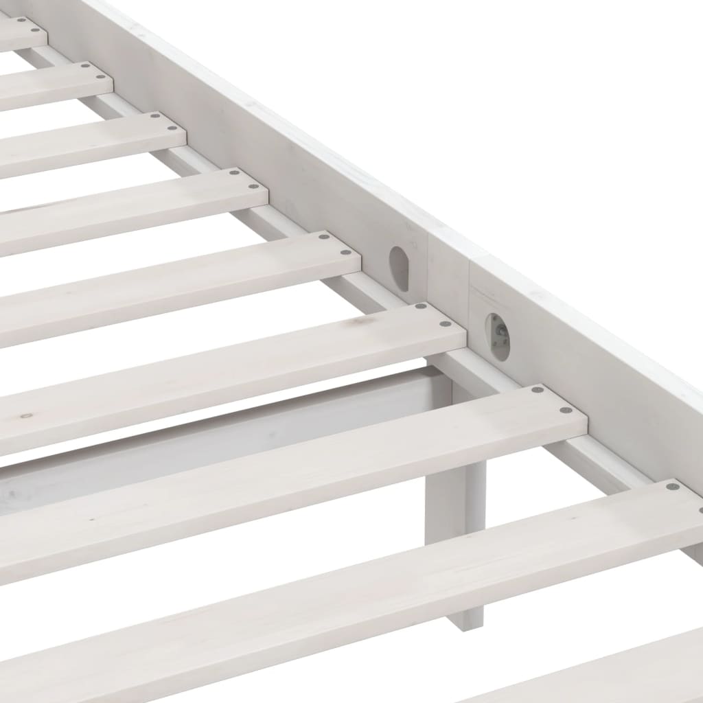 Giroletto Bianco in Legno Massello 75x190 cm Small Single | homemem39