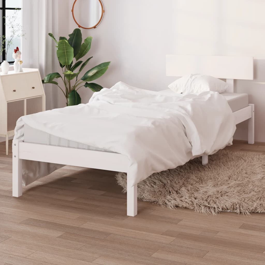 Giroletto Bianco in Legno Massello 75x190 cm Small Single | homemem39