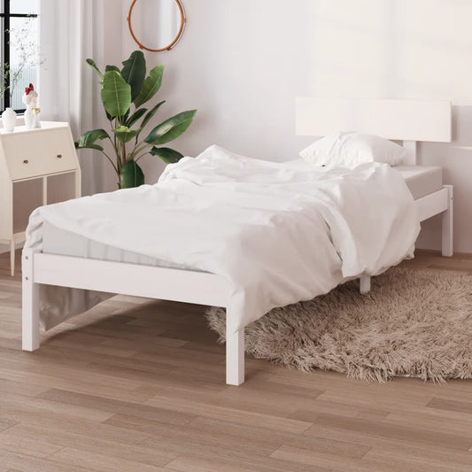 Giroletto Bianco in Legno Massello 75x190 cm Small Single | homemem39