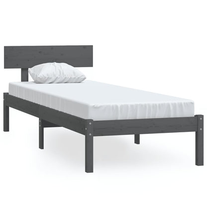 Giroletto Grigio in Legno Massello di Pino 90x190 cm Single | homemem39