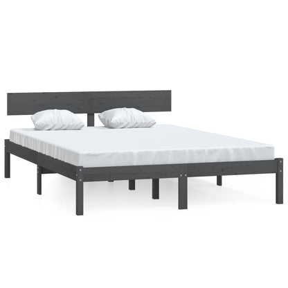 Giroletto Grigio in Legno Massello 120x190 cm Small Double | homemem39