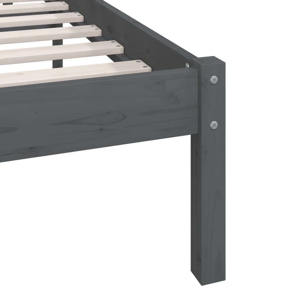 Giroletto Grigio in Legno Massello 120x190 cm Small Double | homemem39