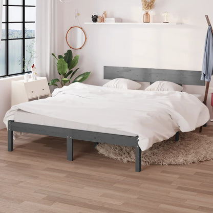Giroletto Grigio in Legno Massello 120x190 cm Small Double | homemem39