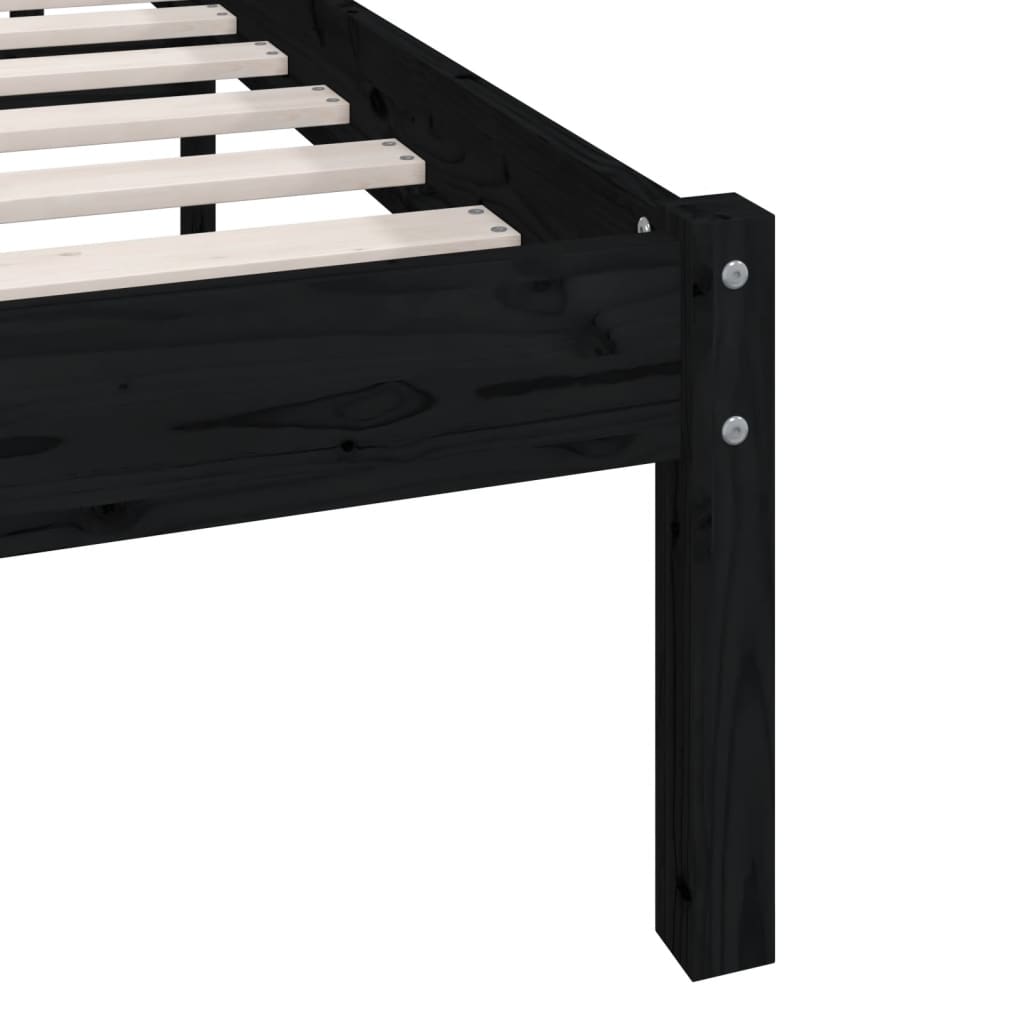 Giroletto Nero in Legno Massello di Pino 120x200 cm | homemem39