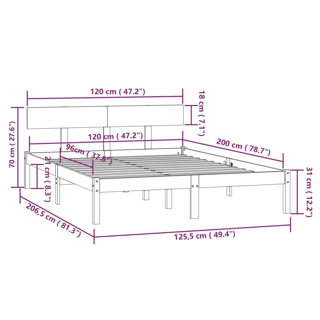 Giroletto Nero in Legno Massello di Pino 120x200 cm | homemem39