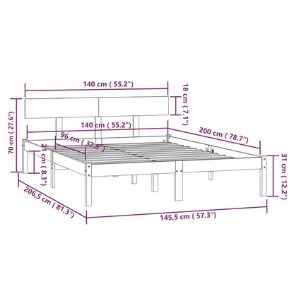 Giroletto senza Materasso Ambrato in Legno Massello 140x200 cm | homemem39