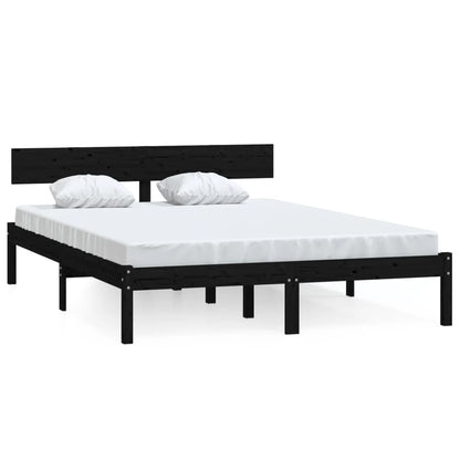 Giroletto Nero in Legno Massello di Pino 140x200 cm | homemem39