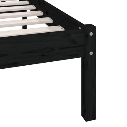 Giroletto Nero in Legno Massello di Pino 140x200 cm | homemem39