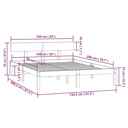 Giroletto Nero Massello Pino 150x200cm King Size | homemem39