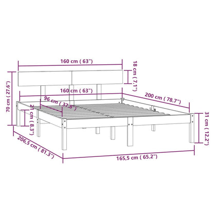 Giroletto in Legno Massello di Pino Bianco 160x200 cm | homemem39