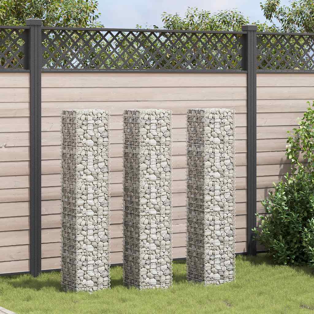 Fioriere Rialzate a Gabbione 3 pz 30x30x150 cm in Ferro | homemem39