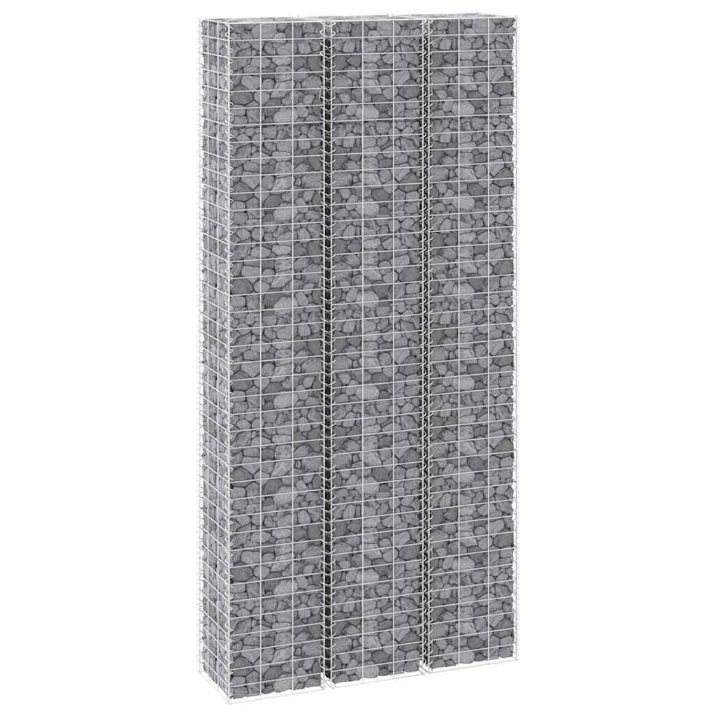 Fioriere Rialzate a Gabbione 3 pz 30x30x150 cm in Ferro | homemem39