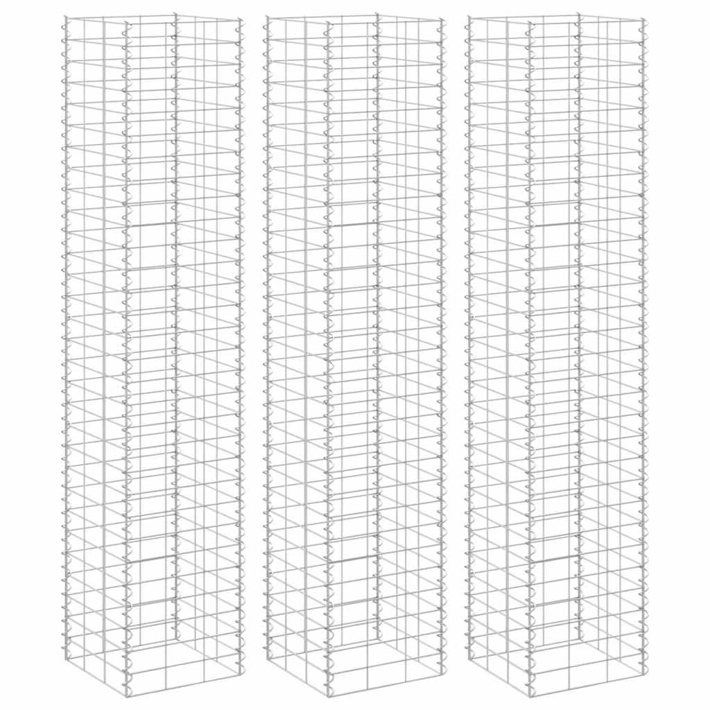 Fioriere Rialzate a Gabbione 3 pz 30x30x150 cm in Ferro | homemem39