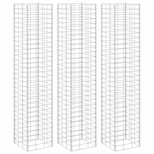 Fioriere Rialzate a Gabbione 3 pz 30x30x150 cm in Ferro | homemem39