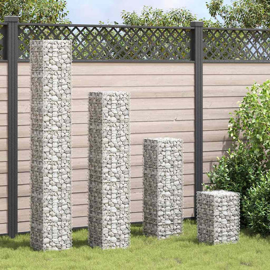 Fioriere Rialzate Gabbione 4 pz 30x30x50/100/150/200 cm Ferro