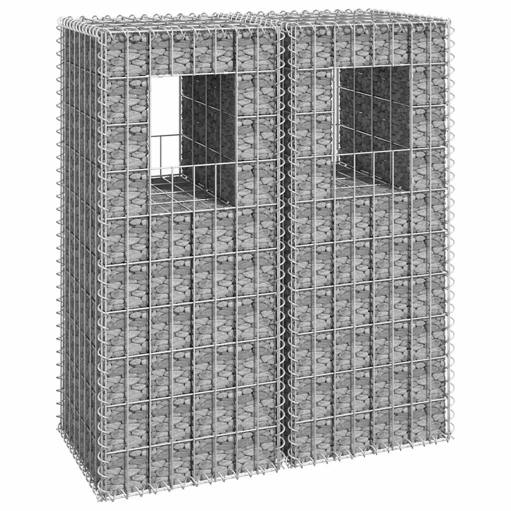 Cesti a Gabbione a Torre 2 pz 40x40x100 cm in Ferro | homemem39