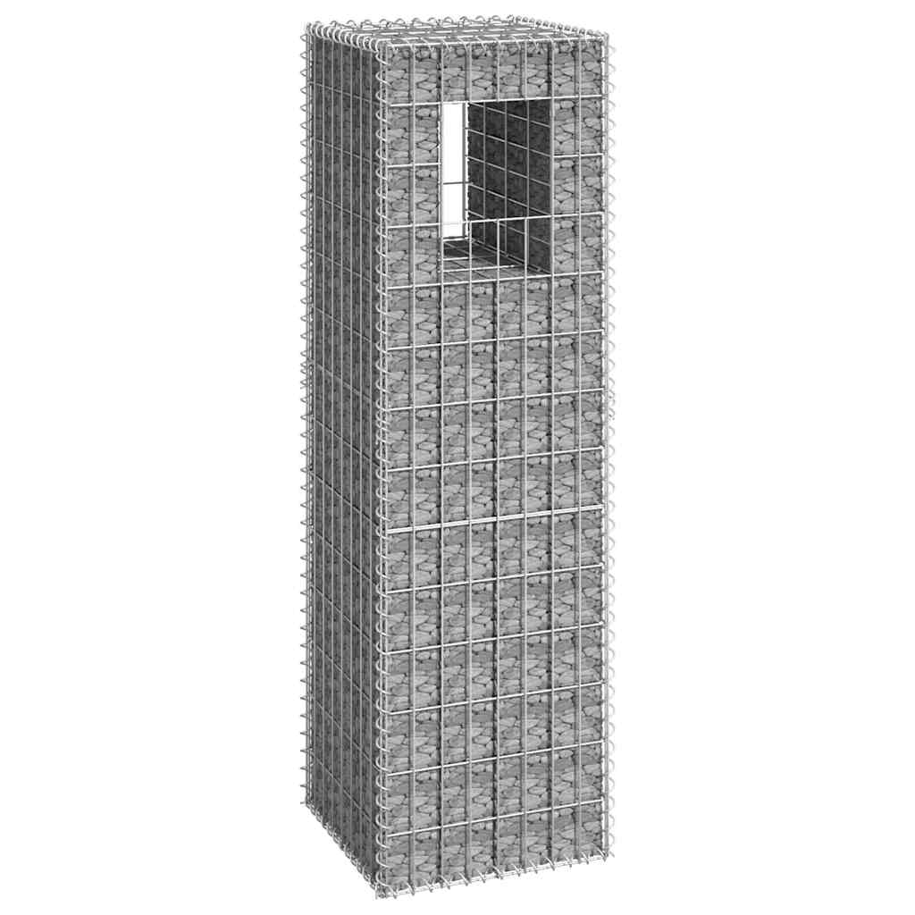 Cesto a Gabbione a Torre 40x40x140 cm in Ferro | homemem39
