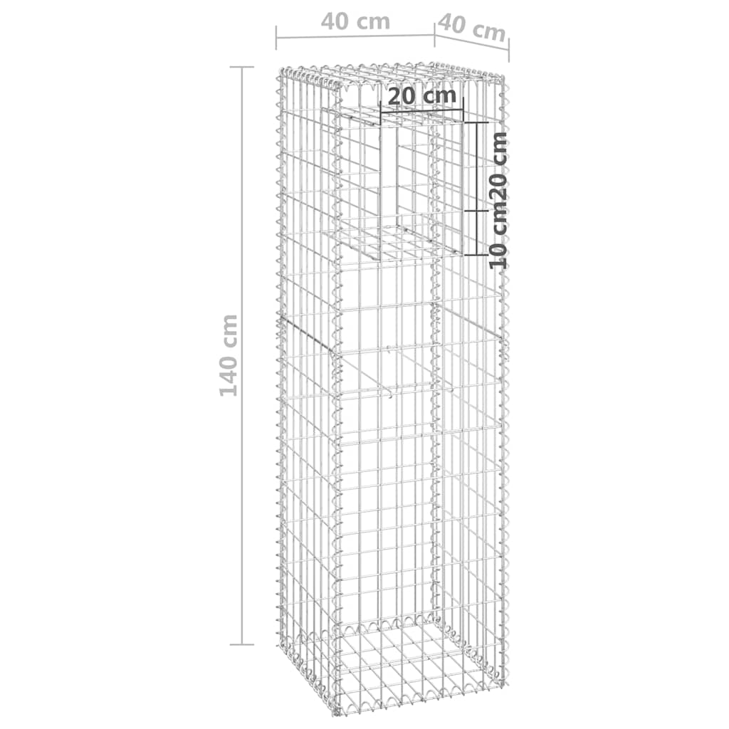 Cesti a Gabbione a Torre 2 pz 40x40x140 cm in Ferro | homemem39