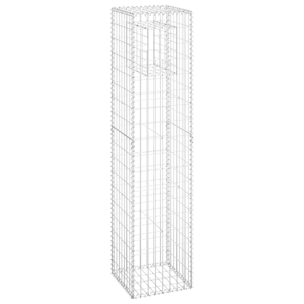 Cesto a Gabbione a Torre 40x40x180 cm in Ferro | homemem39