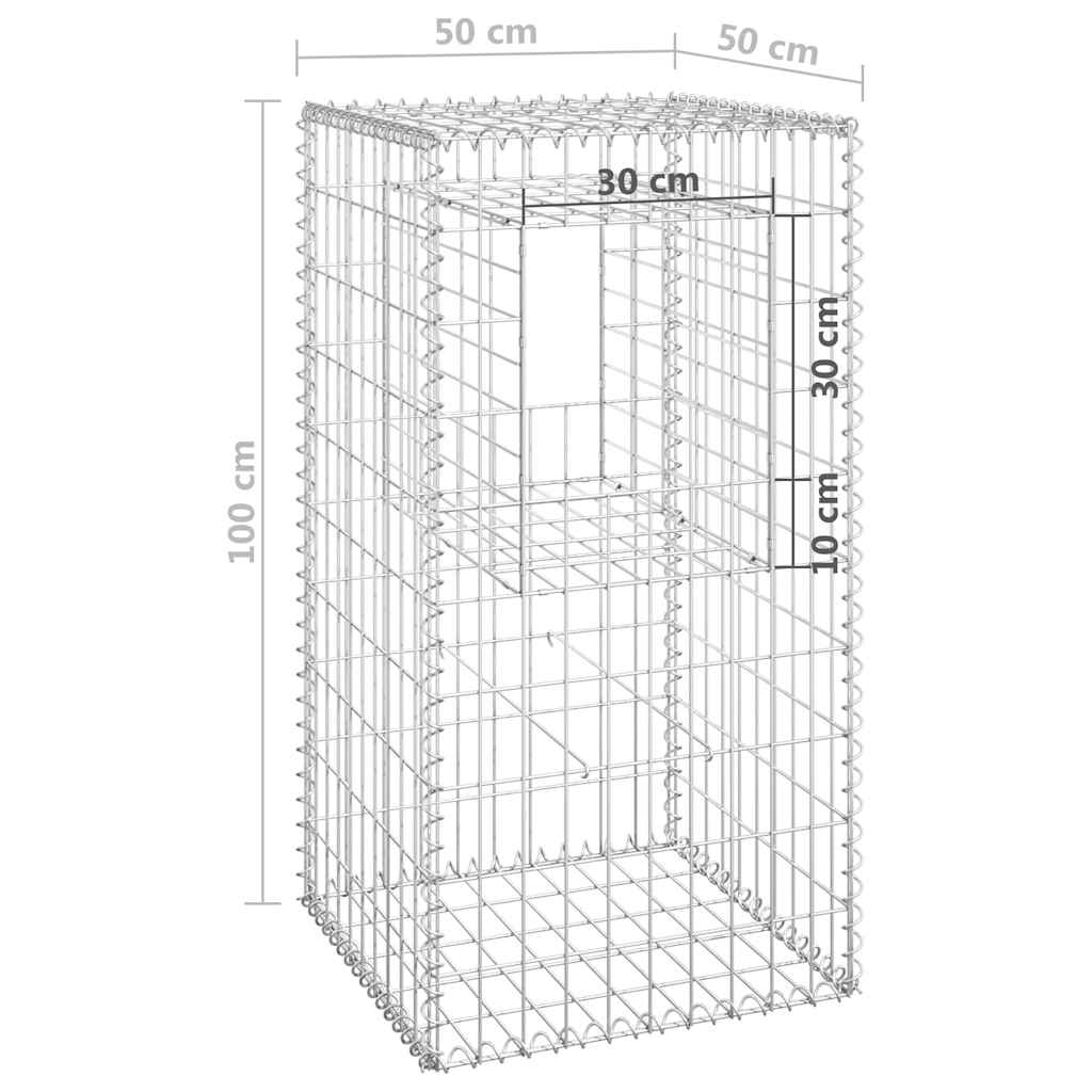 Cesti a Gabbione a Torre 2 pz 50x50x100 cm in Ferro | homemem39