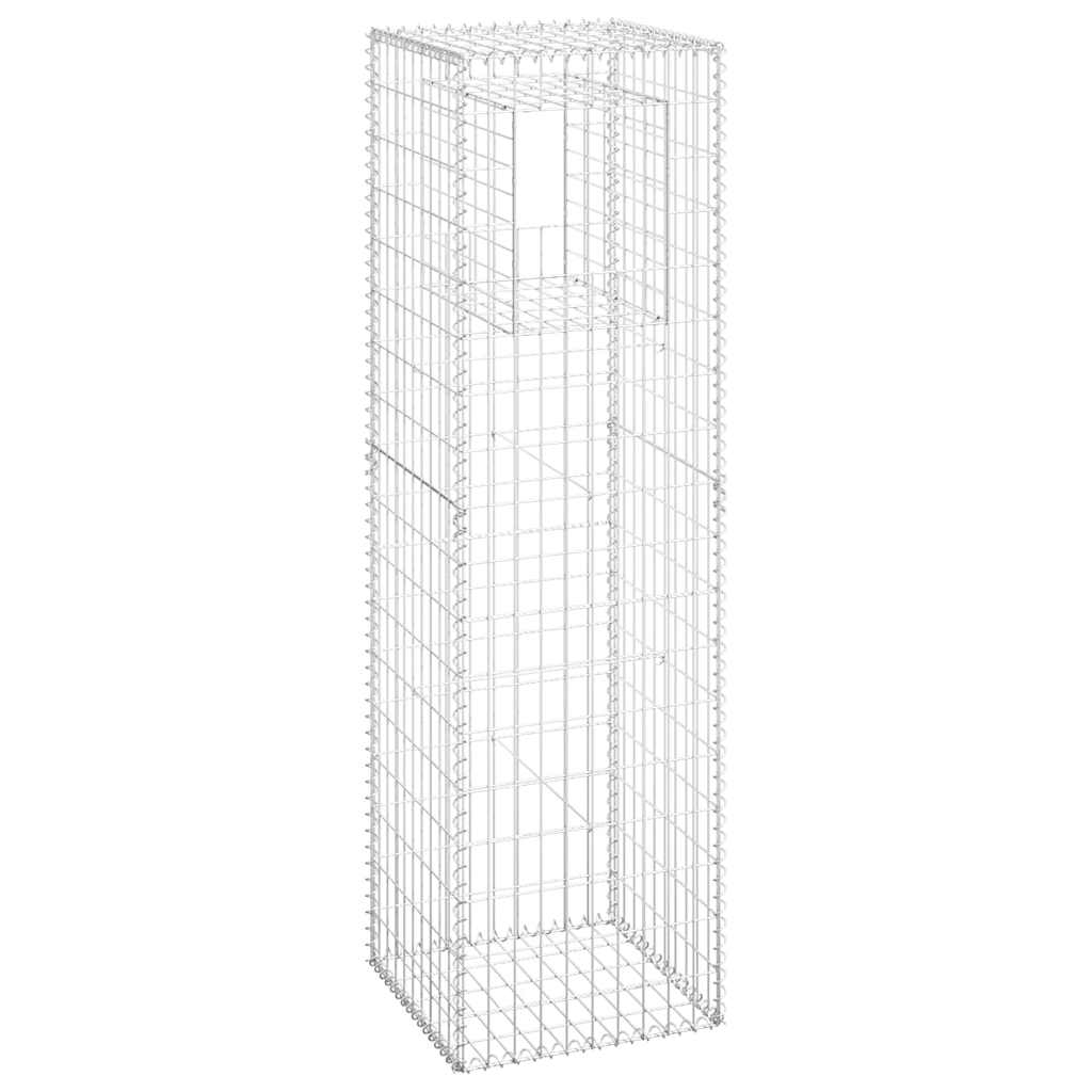 Cesto a Gabbione a Torre 50x50x180 cm in Ferro | homemem39
