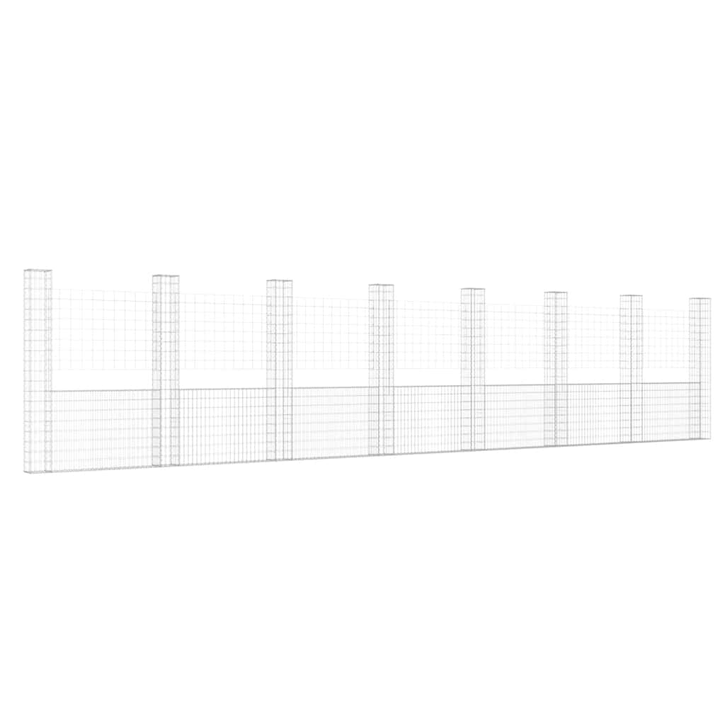 Gabbione a U con 8 Pali in Ferro 860x20x200 cm
