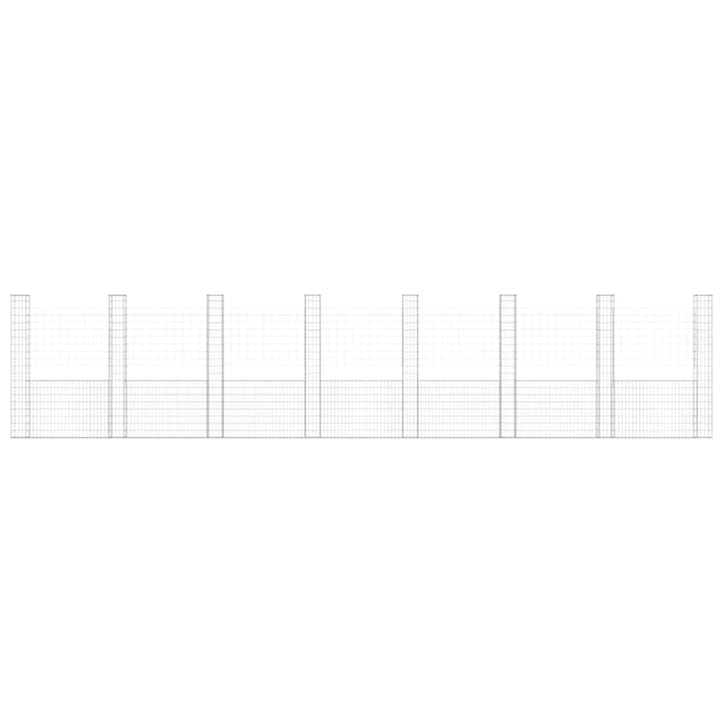 Gabbione a U con 8 Pali in Ferro 860x20x200 cm