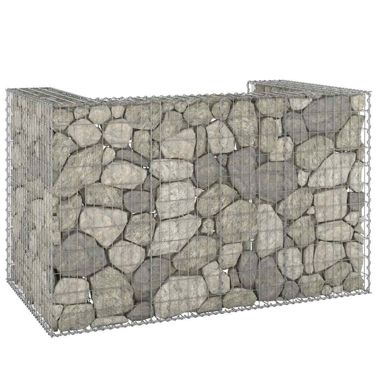 Gabbione per Bidoni in Acciaio Zincato 180x100x110 cm - homemem39