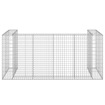 Gabbione per Bidoni in Acciaio Zincato 254x100x110 cm - homemem39