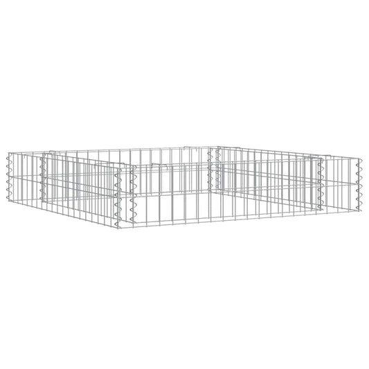 Gabbione Letto Rialzato in Acciaio Zincato 100x100x20 cm