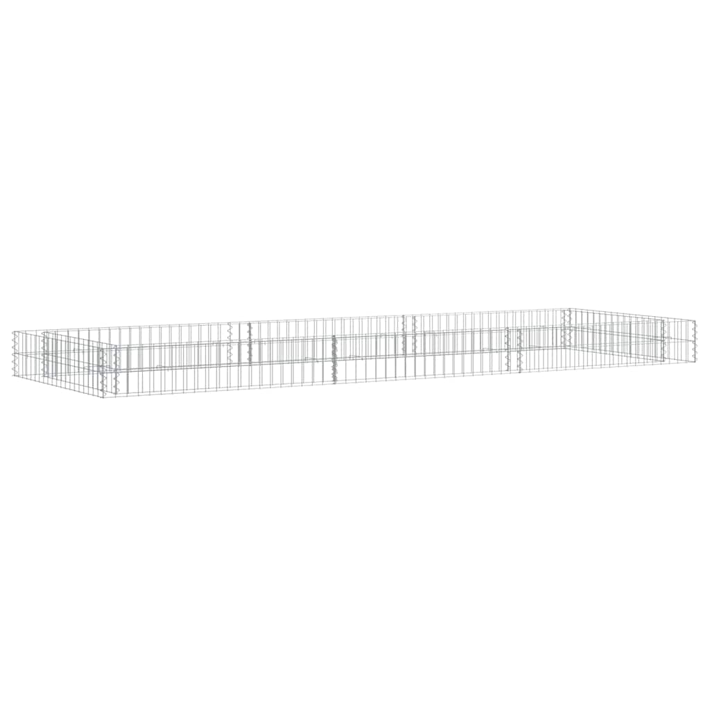 Gabbione Letto Rialzato in Acciaio Zincato 300x100x20 cm | homemem39