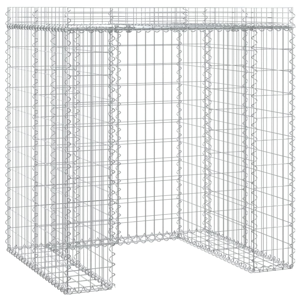 Parete Gabbioni Bidone Spazzatura 110x91x120 cm Ferro Zincato | homemem39