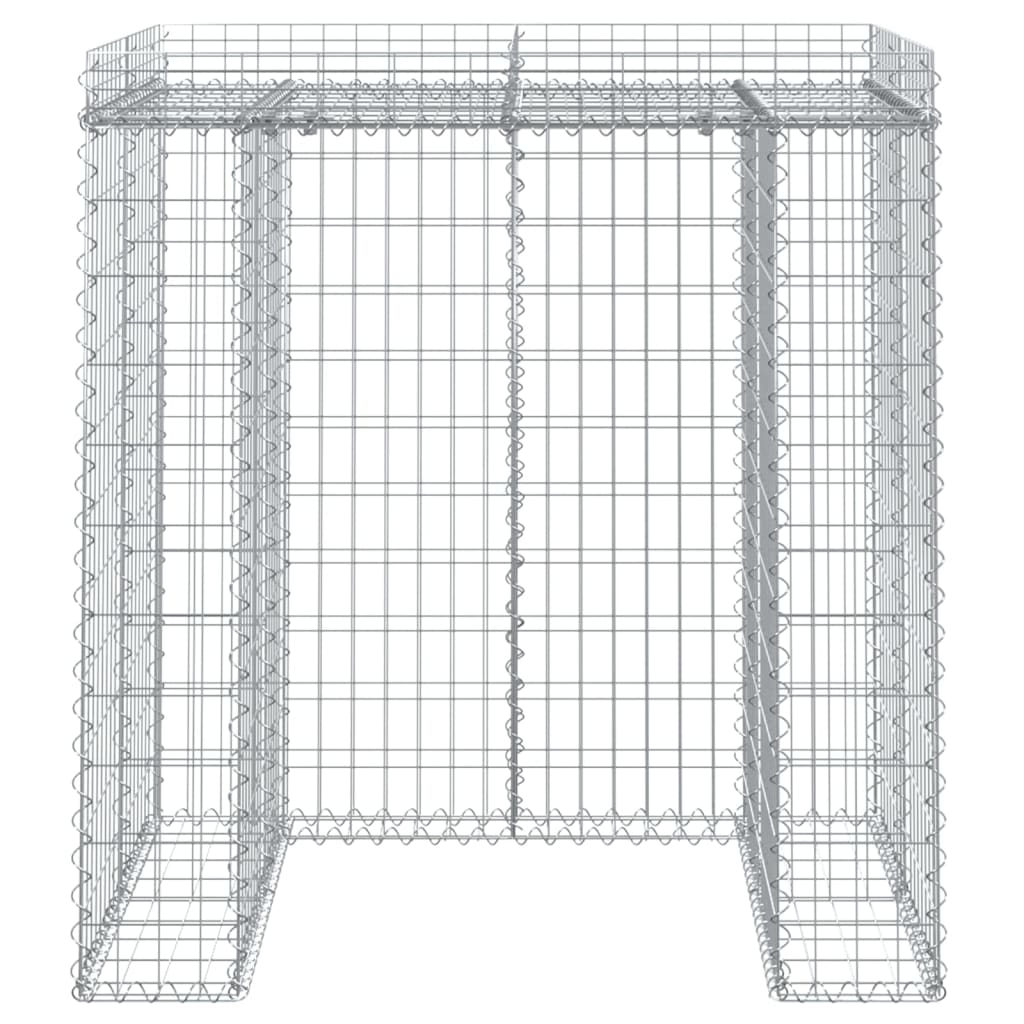 Parete Gabbioni Bidone Spazzatura 110x91x120 cm Ferro Zincato | homemem39
