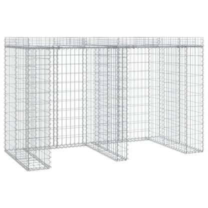 Parete Gabbioni Bidone Spazzatura 192x91x120 cm Ferro Zincato - homemem39