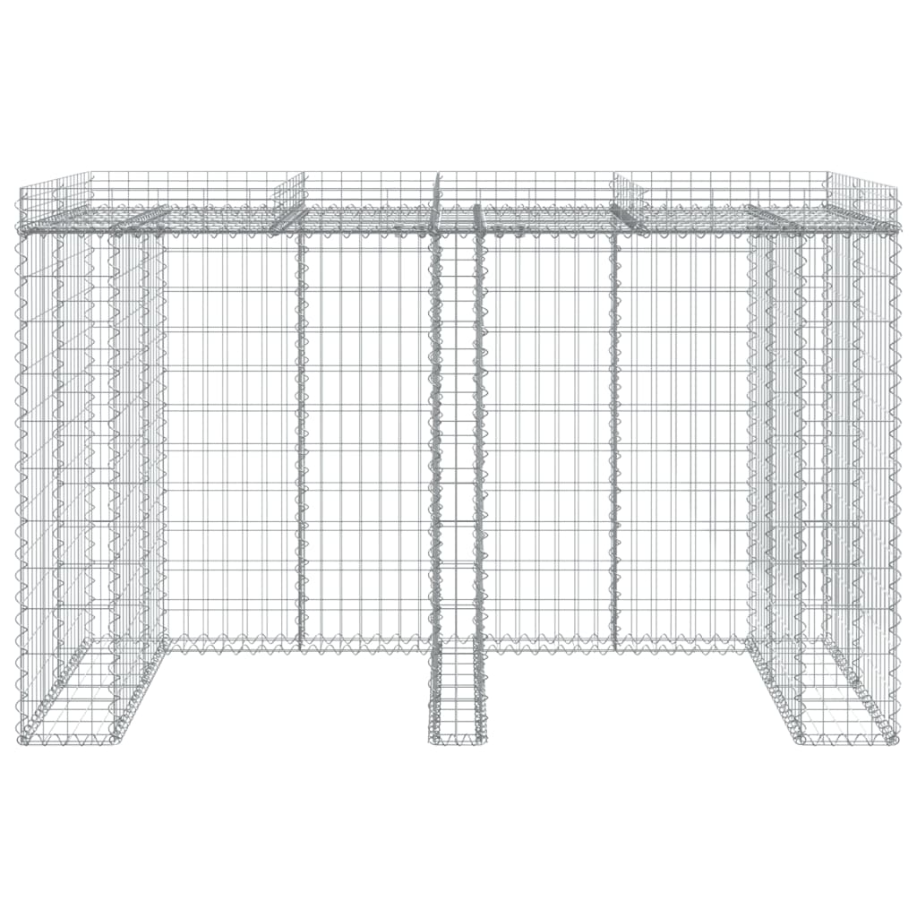 Parete Gabbioni Bidone Spazzatura 192x91x120 cm Ferro Zincato - homemem39