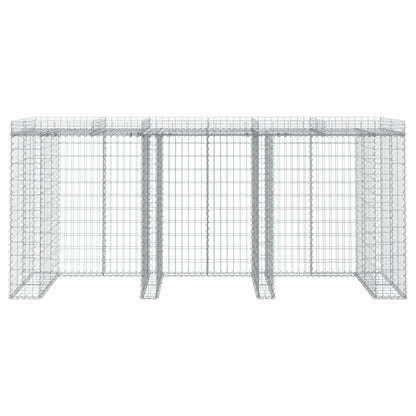 Parete Gabbioni Bidone Spazzatura 270x91x120 cm Ferro Zincato - homemem39