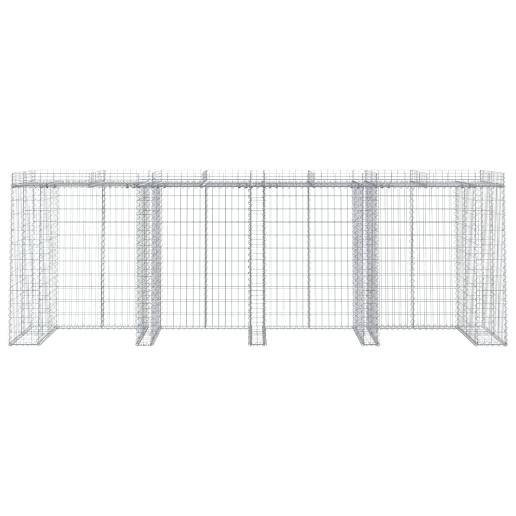 Parete Gabbioni Bidone Spazzatura 350x91x120 cm Ferro Zincato | homemem39