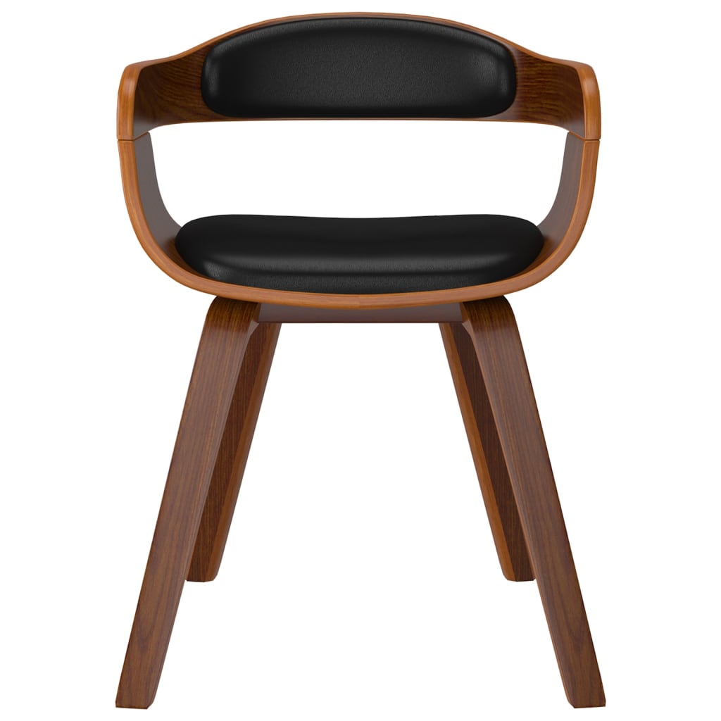 Sedia da Pranzo Nera in Legno Curvato e Similpelle | homemem39