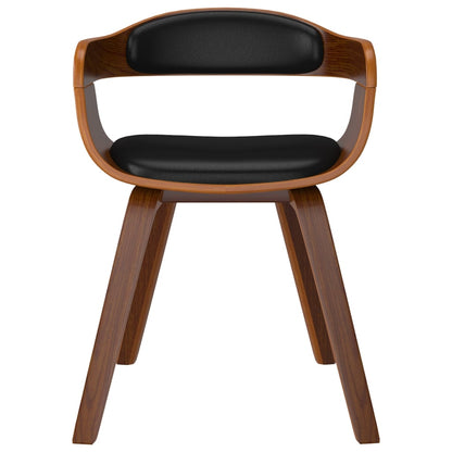 Sedia da Pranzo Nera in Legno Curvato e Similpelle | homemem39