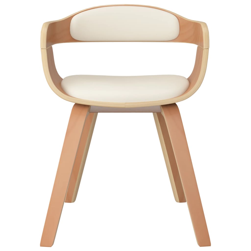 Sedia da Pranzo Crema in Legno Curvato e Similpelle | homemem39