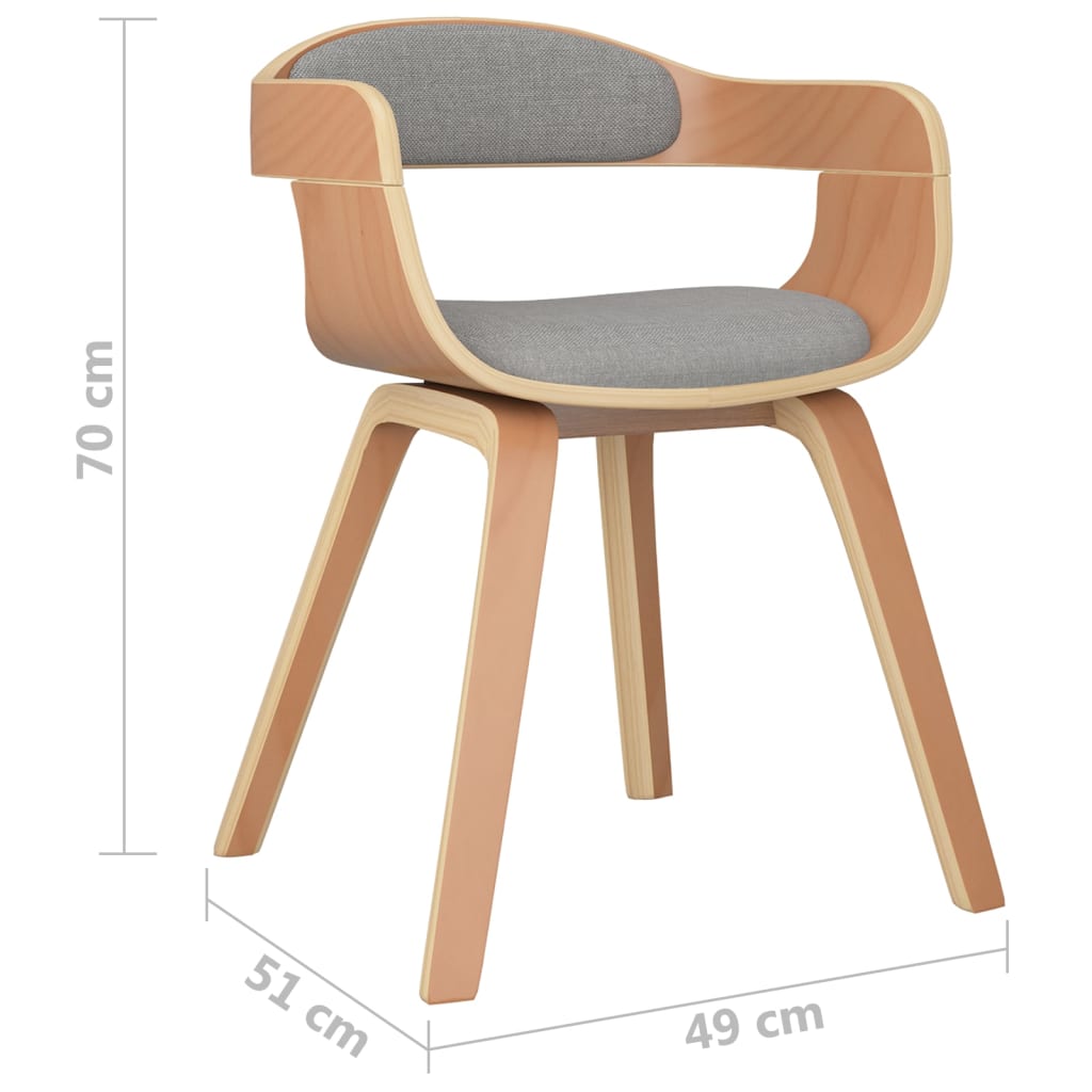 Sedia da Pranzo Tortora in Legno Curvato e Tessuto | homemem39