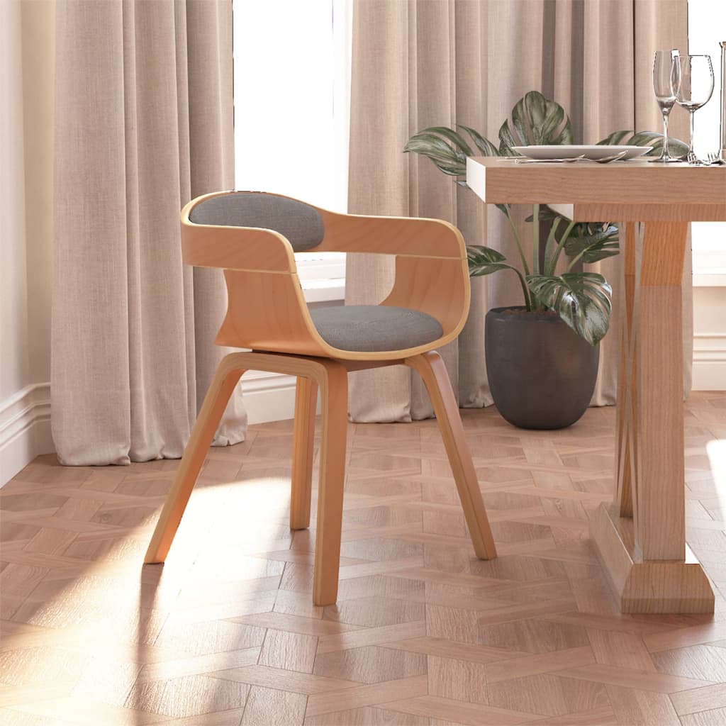 Sedia da Pranzo Tortora in Legno Curvato e Tessuto | homemem39