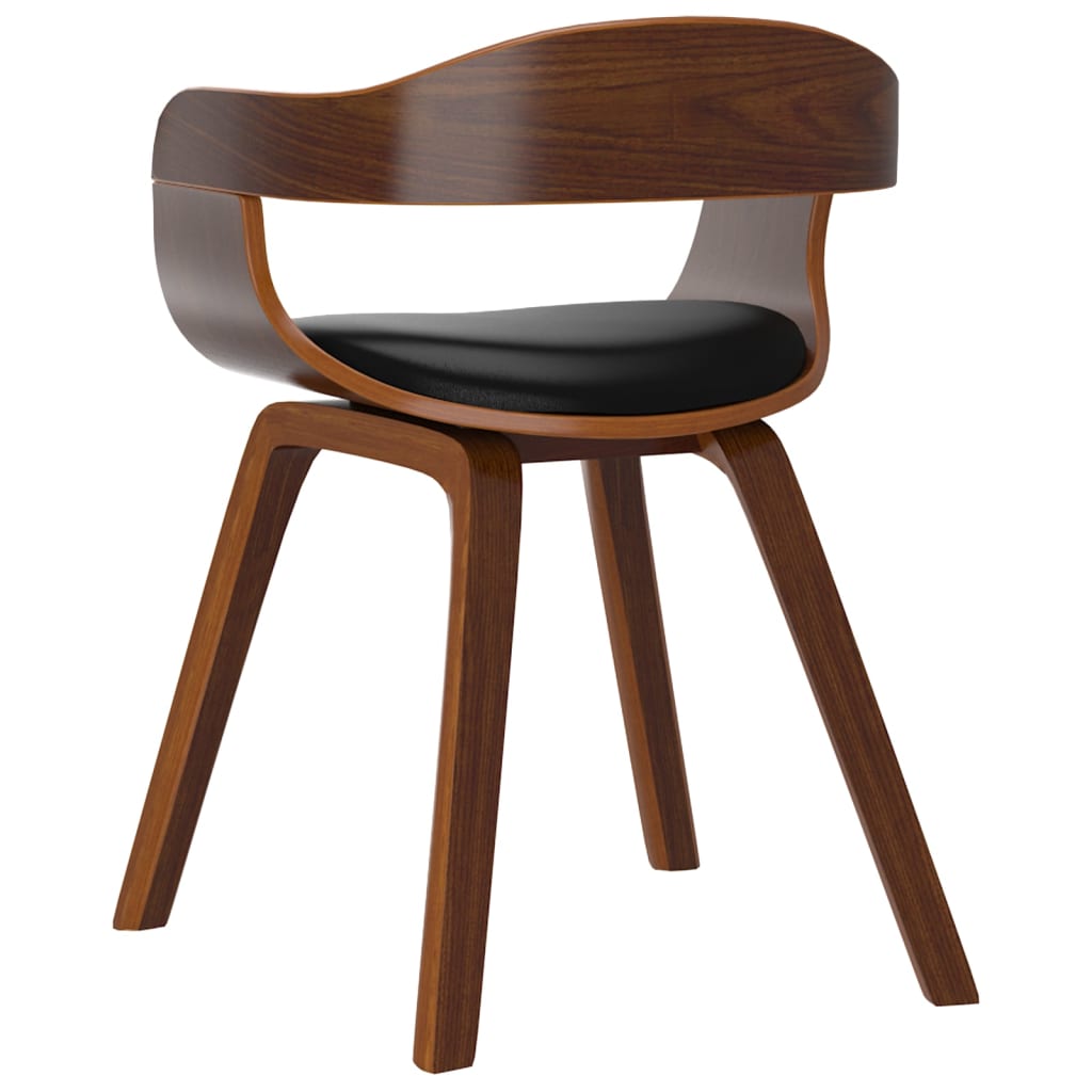 Sedie da Pranzo 2 pz Nere in Legno Curvato e Similpelle | homemem39