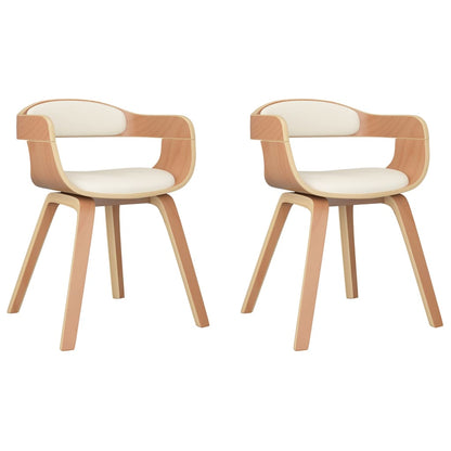 Sedie da Pranzo 2 pz in Legno Curvato e Similpelle | homemem39