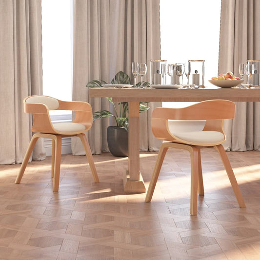 Sedie da Pranzo 2 pz in Legno Curvato e Similpelle | homemem39