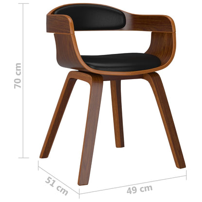 Sedie da Pranzo 4 pz Nere in Legno Curvato e Similpelle | homemem39