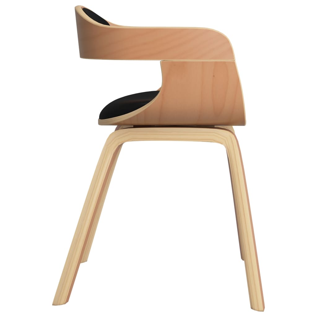 Sedie da Pranzo 4 pz Nere in Legno Curvato e Similpelle | homemem39